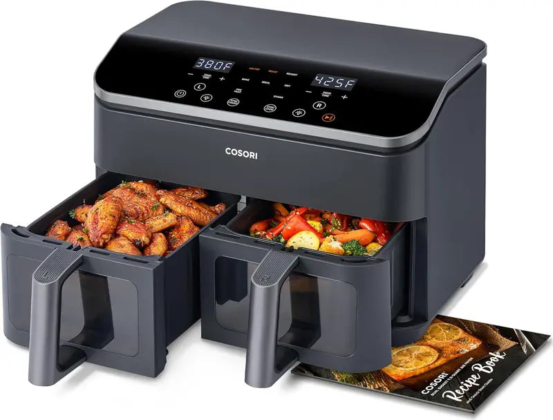 COSORI 9QT Dual-Basket Air Fryer – 10-in-1 Smart Cooking for Balanced Family Meals