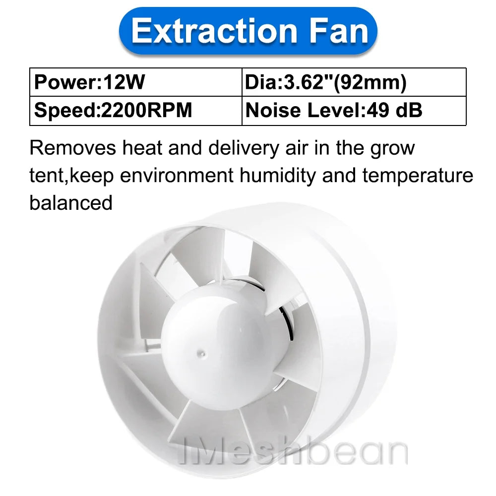 Imeshbean Upgraded 32"x32"x63" Grow Tent Kit, Fabric, Complete System, LED Light, Includes Fan & Timer