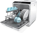 Compact Countertop Dishwasher – 5-Program Portable Unit with 5L Internal Water Tank, Glass Door Design, Space-Saving Kitchen Appliance