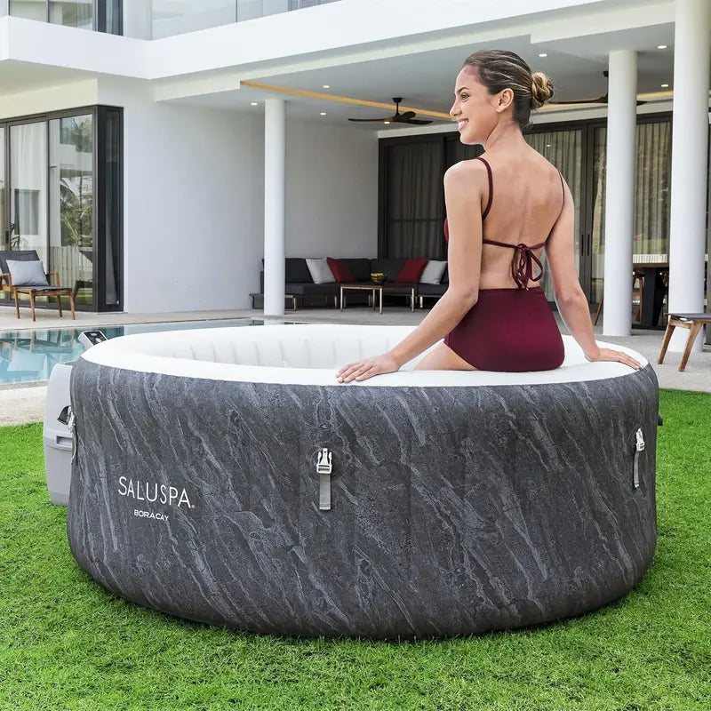 SaluSpa Fiji AirJet Inflatable Hot Tub – 2–4 Person Outdoor Spa with 120 Jets & Energy-Saving Cover