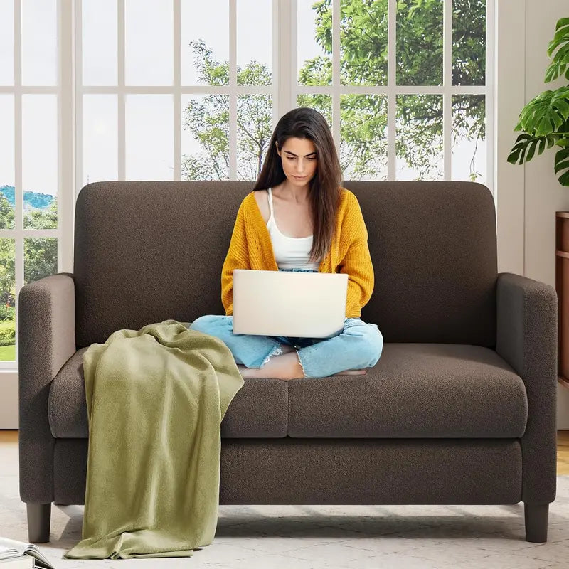 Loveseat Sofa – 51-Inch Corduroy Love Seat with Effortless Tool-Free Assembly & Plush Comfort