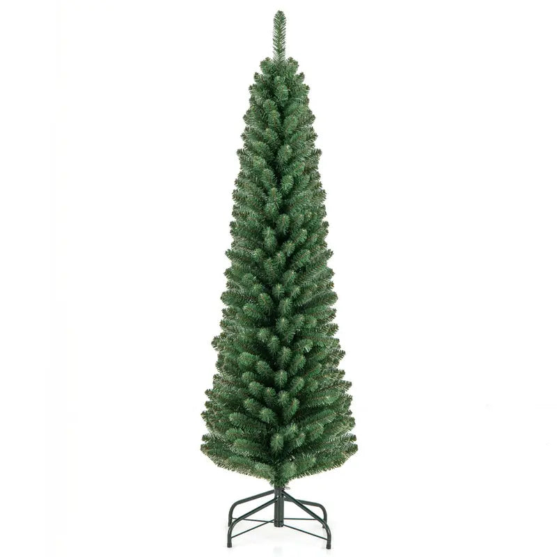 Slender Artificial Christmas Tree (5–8 ft) with Quick-Shape Technology