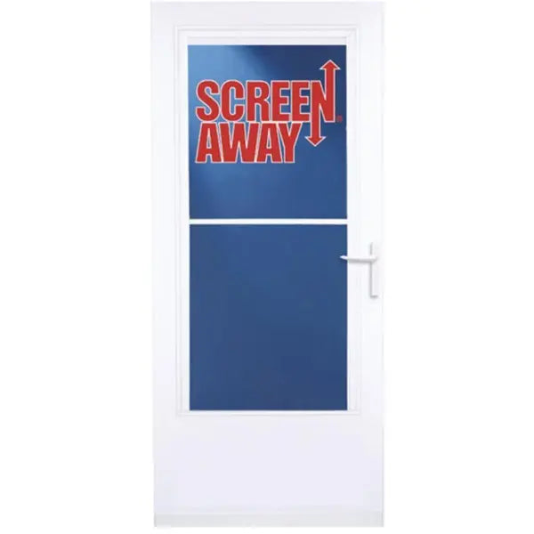 Larson Screenaway Life-Core 32 In. W x 80 In. H x 1 In. Thick White Mid View DuraTech Storm Door