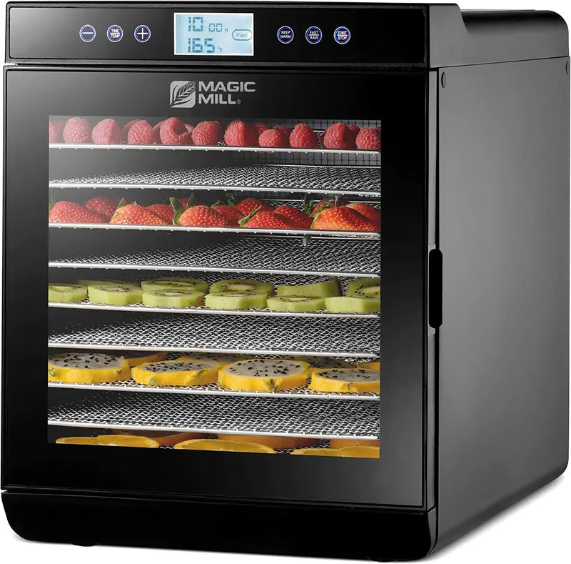 Magic Mill Food Dehydrator Machine with Digital Adjustable Timer, Dryer for Jerky, Herb, Meat