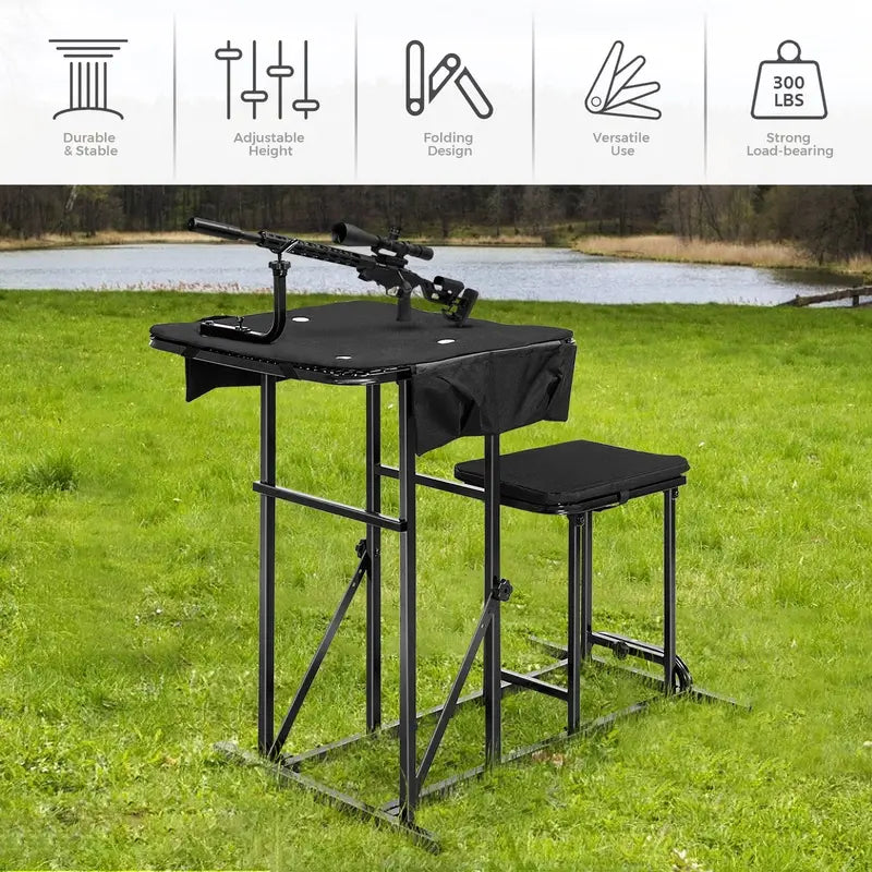 Portable Shooting Table and Seat Combo – Adjustable Field Shooting Platform