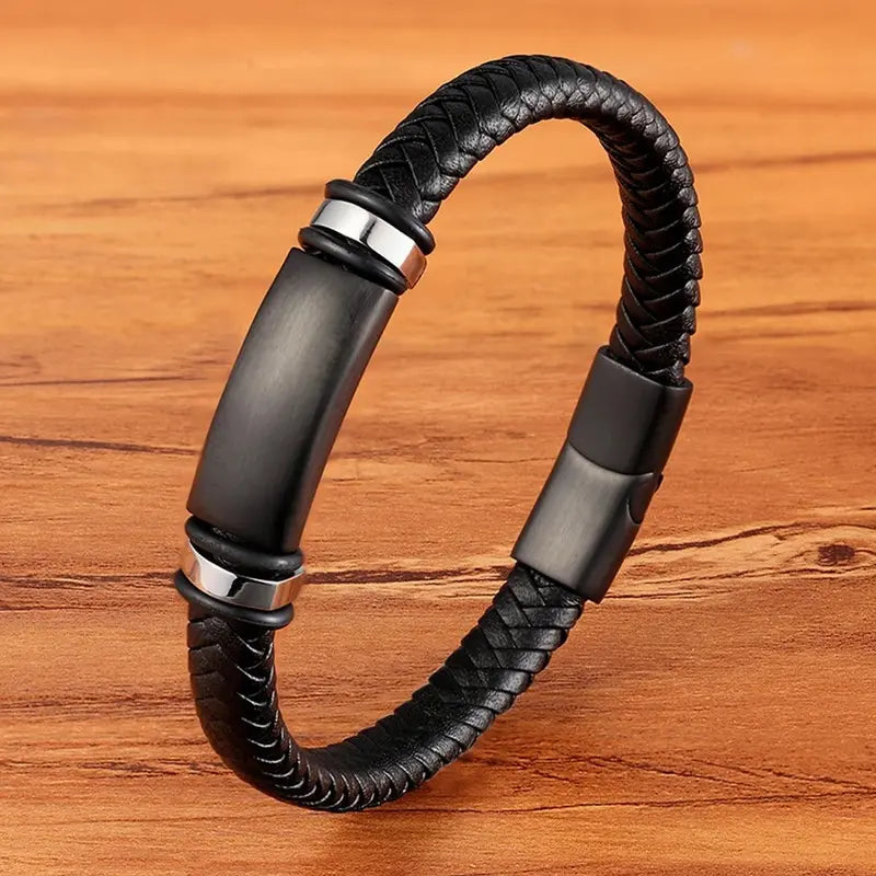 Contemporary Men's Leather Wrap Bracelet