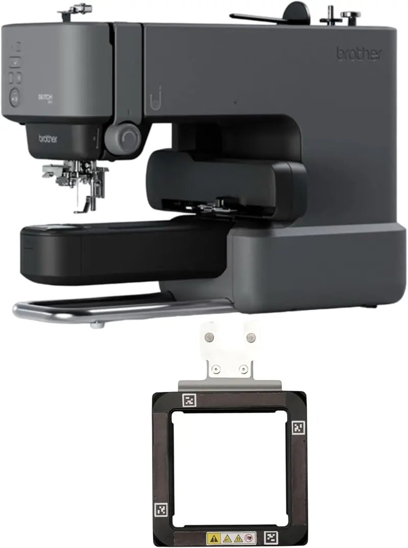 Skitch Single-Needle Embroidery Machine & Mobile App with Brother 3″x3″ Magnetic Frame Bundle