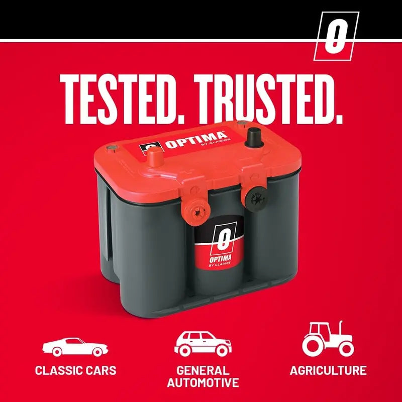 OPTIMA RedTop AGM Battery – 12V Automotive Starter Battery with 720 Cold Cranking Amps and Dual Terminal Options
