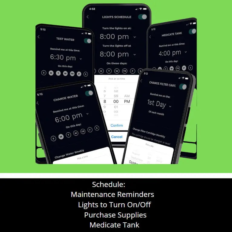 KollerCraft Smart Tank 6.5-Gallon Aquarium Kit, Create Custom LED Light Colors, Monitor Tank Temperature, Schedule Maintenance Reminders and Alerts Easily From Your iPhone or Android