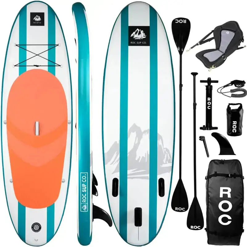 ROC All-in-One Inflatable Stand-Up Paddle Board – Non-Slip Deck & Travel Kit