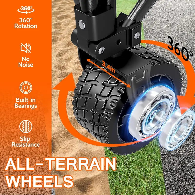 Large-Wheel All-Terrain Beach Cart – Heavy-Duty Foldable Frame with High-Load Stability