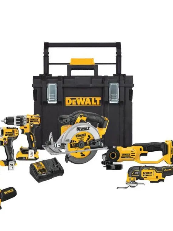 DEWALT 20V MAX 7-Piece Cordless Tool Combo Kit with TOUGHSYSTEM Storage and 3 Batteries (4.0Ah + 2×2.0Ah)