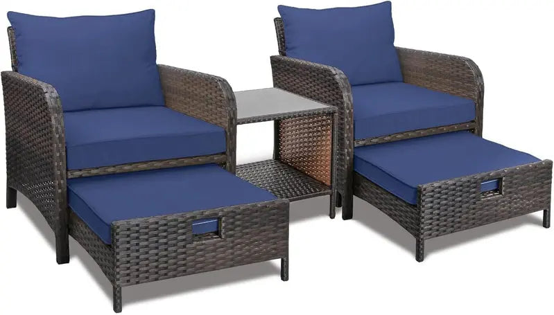 Leveleve 5-Piece Balcony Conversation Set – Compact Patio Furniture with Weather-Resistant Design