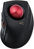 ELECOM DEFT PRO Trackball Mouse – Wired/Wireless/Bluetooth, Ergonomic 8-Button, Red Ball, Windows 11/MacOS