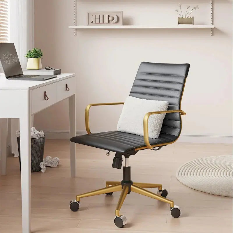 LUXMOD Ribbed Ergonomic Office Chair – Breathable Mesh Back & Adjustable Seat