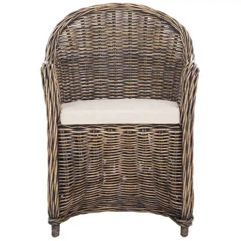 SAFAVIEH Sinja Yellow Rattan Club Chair – Handwoven Boho Accent Seating (24″W x 26″D x 35″H)