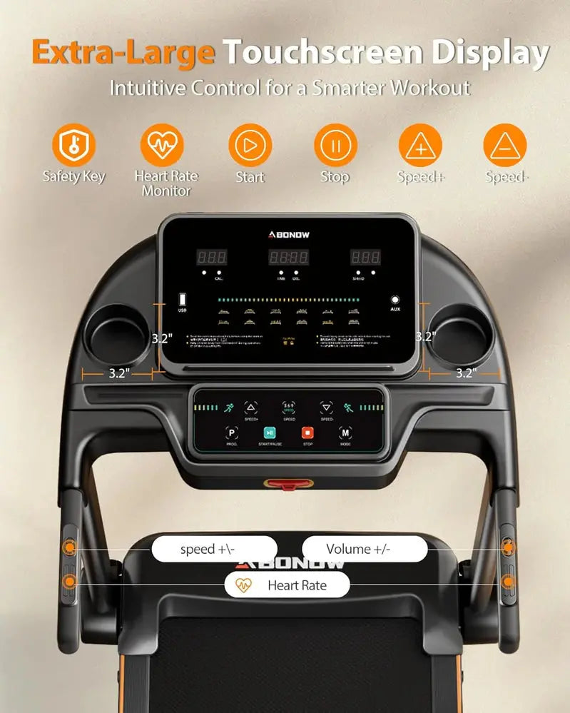 Foldable Home Treadmill with Adjustable Incline – Dual LED Display & Office-Friendly Design