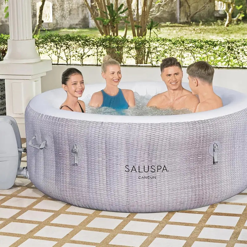 SaluSpa Fiji AirJet Inflatable Hot Tub – 2–4 Person Outdoor Spa with 120 Jets & Energy-Saving Cover