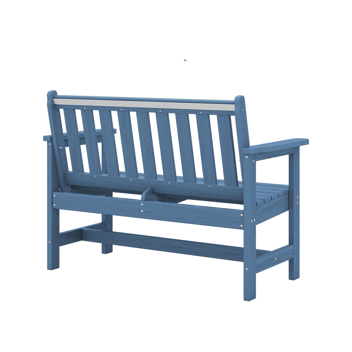 SERWALL Outdoor Bench for 2 - Person, Weather - Resistant HDPE with Aluminum Reinforcement, Supports 660 lb, Comfortable Seating for Patio, Garden, and Porch, Black