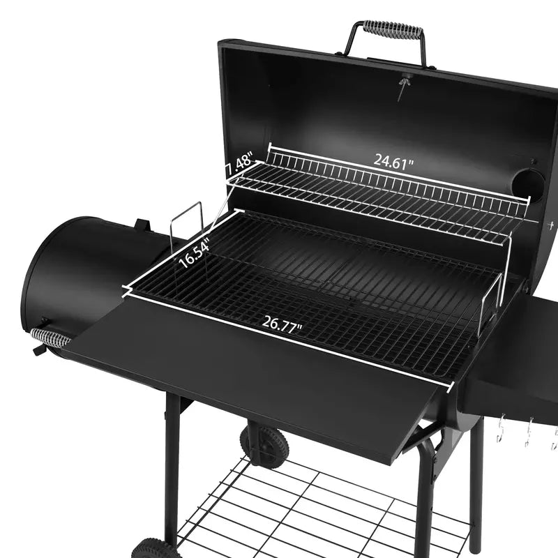 Royal Gourmet 30-Inch Charcoal BBQ Grill with Offset Smoker Function