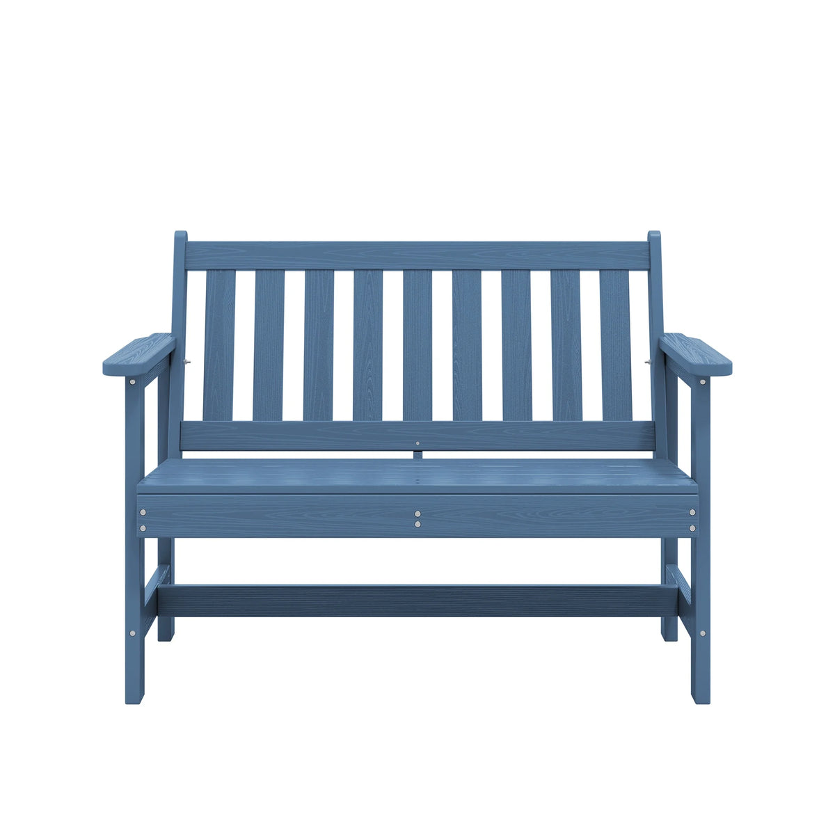 SERWALL Outdoor Bench for 2 - Person, Weather - Resistant HDPE with Aluminum Reinforcement, Supports 660 lb, Comfortable Seating for Patio, Garden, and Porch, Black