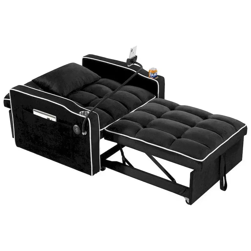 Convertible Sleeper Chair – Adjustable Pull-Out Sofa Bed with Upholstered Lounge Design