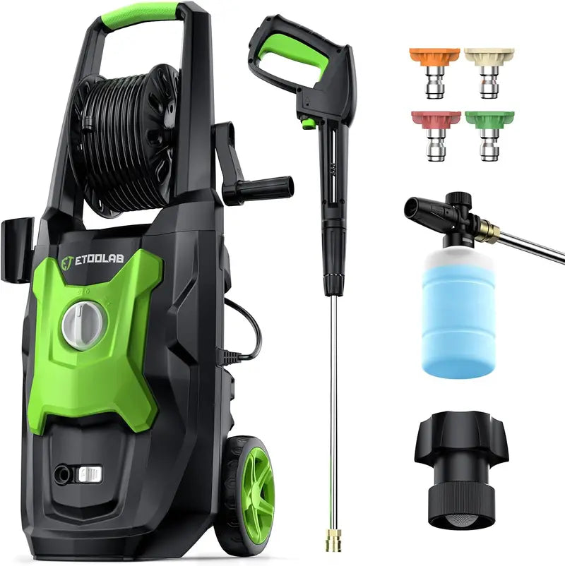 Orange Electric Pressure Washer 3800PSI 2.4GPM with 5 Nozzles, Dual Water Intake & 35FT Cord for Cars, Fences, Patios Cleaning