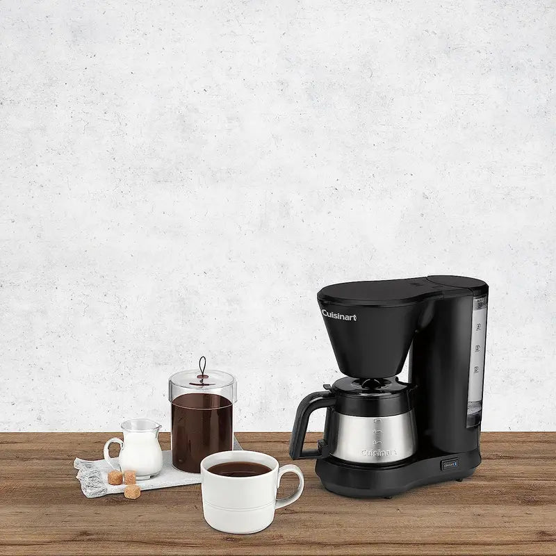 Cuisinart 5-Cup Compact Coffeemaker – Stainless Steel Carafe, Brew-Pause Function, Space-Saving Design