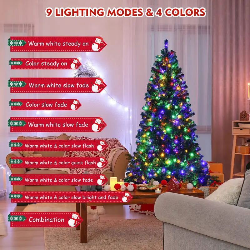 Remote-Controlled Hinged Artificial Christmas Tree for Residential or Commercial Spaces