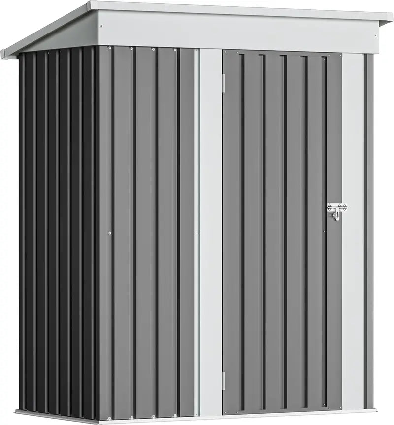 Devoko 5x3ft Lockable Steel Garden Shed – Compact, Secure Metal Outdoor Storage