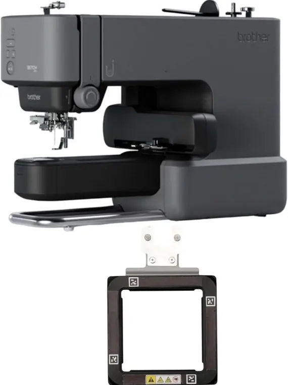 Skitch Single-Needle Embroidery Machine & Mobile App with Brother 3″x3″ Magnetic Frame Bundle