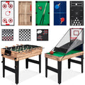 Best Choice Products 13 - in - 1 Combo Game Table Set W/ Ping Pong, Foosball, Basketball, Hockey, Archery - Natural