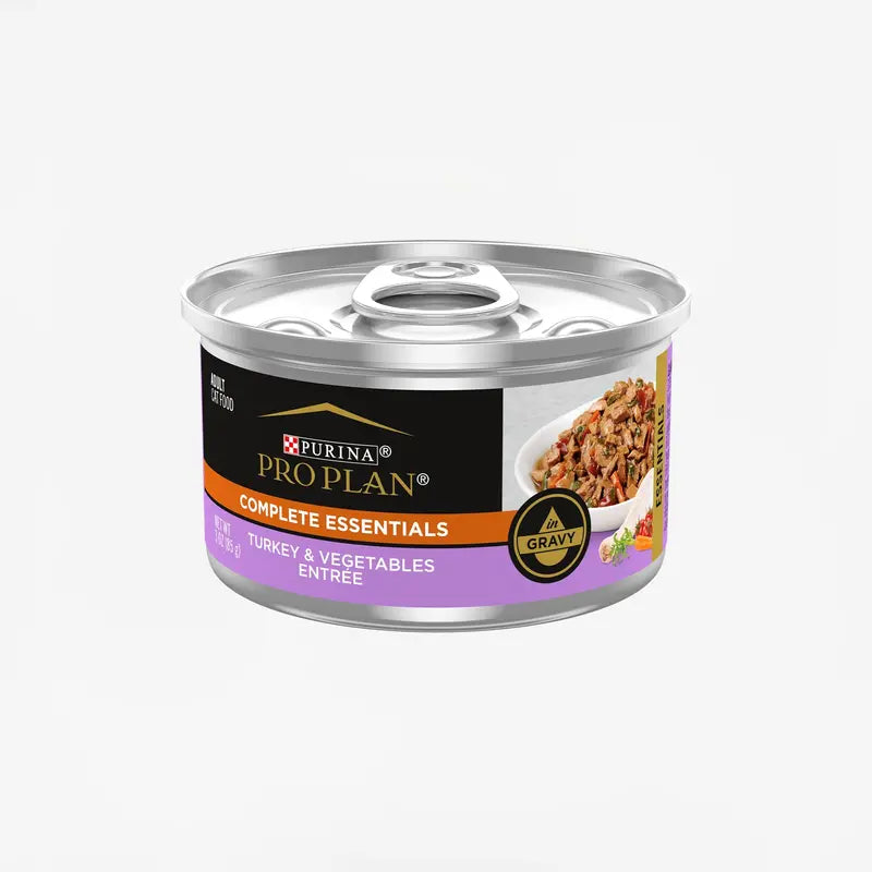 Purina Pro Plan Adult Wet Cat Food, Turkey & Vegetables in Gravy, 3oz, 100% Complete Nutrition