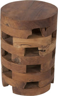 Compact Round Teakwood Accent Table – 12″ Diameter, 18″ Height