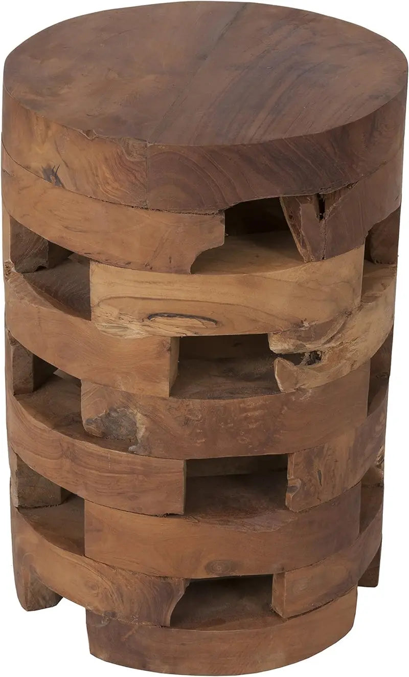 Compact Round Teakwood Accent Table – 12″ Diameter, 18″ Height