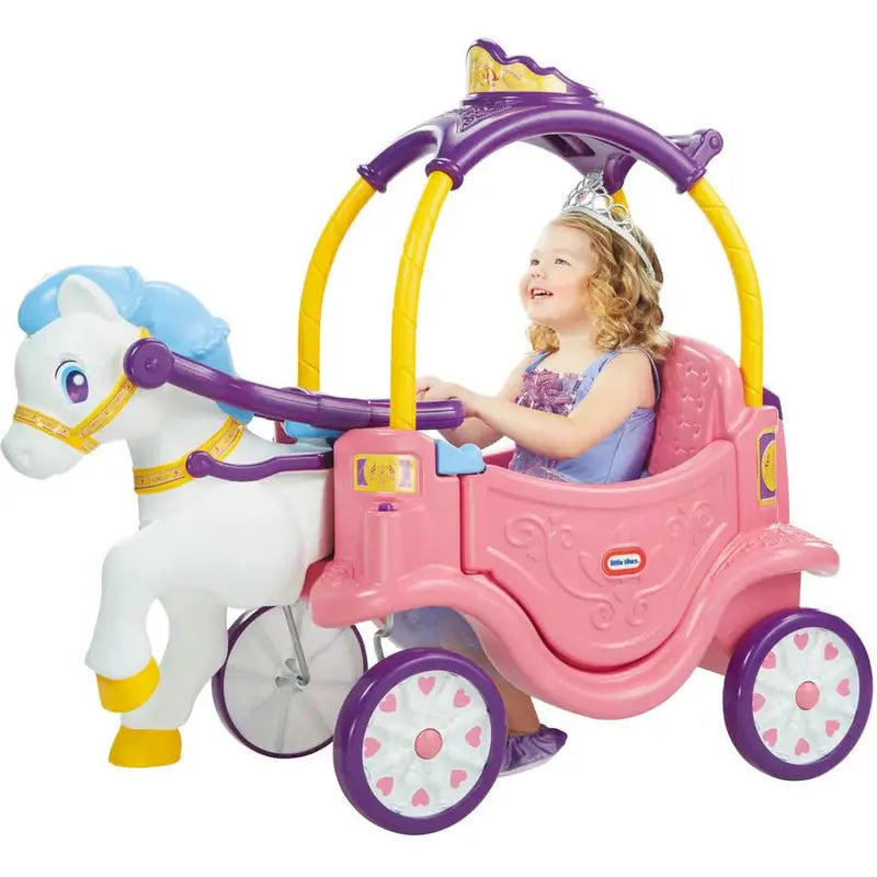 Little Tikes Princess Horse and Carriage Ride-On – Toddler Play Vehicle