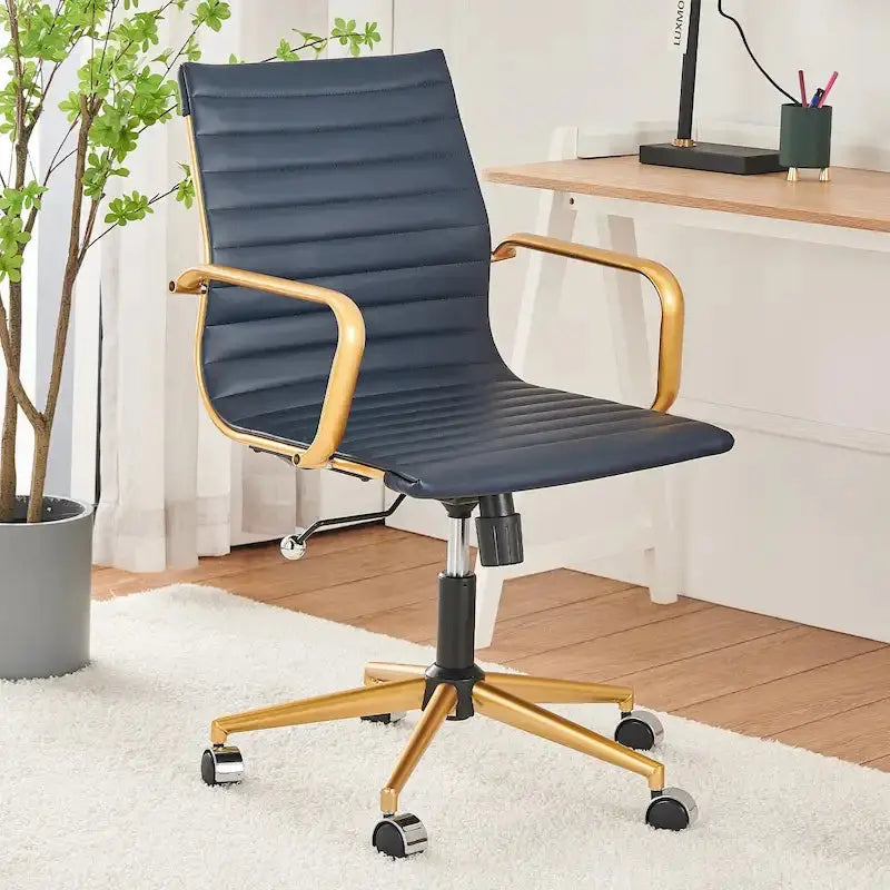 LUXMOD Ribbed Ergonomic Office Chair – Breathable Mesh Back & Adjustable Seat