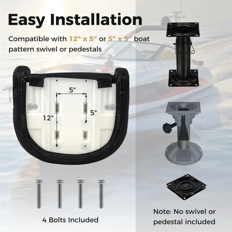 Flip-Up Sports Boat Seat – Ergonomic Captain's Bucket Design with Waterproof PVC Upholstery