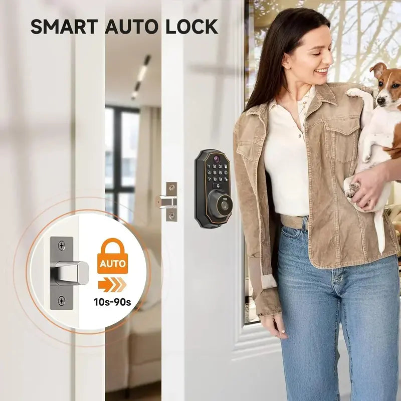 Smart Keyless Door Lock with Built-in Camera: Fingerprint, App & Remote Access Control