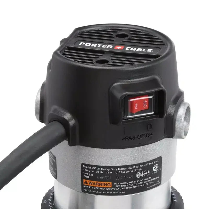 PORTER-CABLE 11-Amp Fixed-Base Router – Precision Woodworking Tool for DIY and Professional Applications