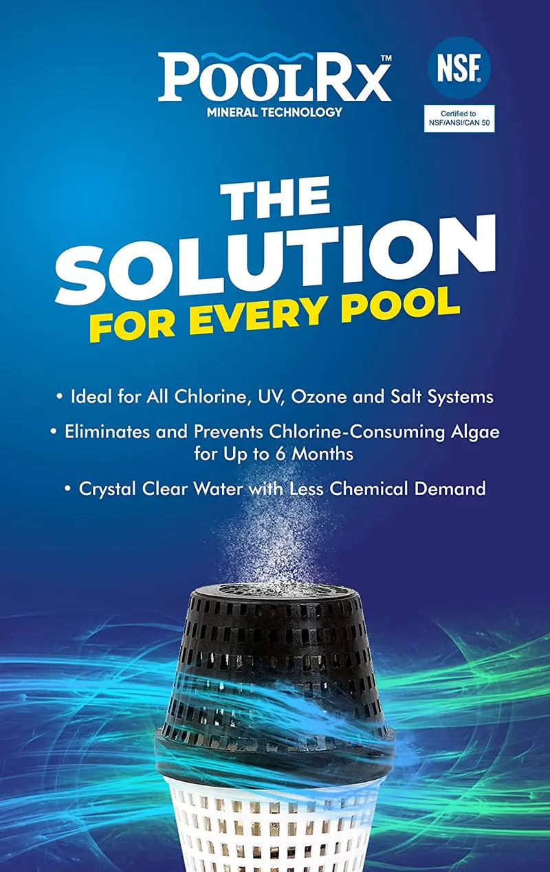 PoolRx Algaecide Unit #101066 – 6-Month Treatment for 20K–30K-Gallon Pools, Simplified Maintenance