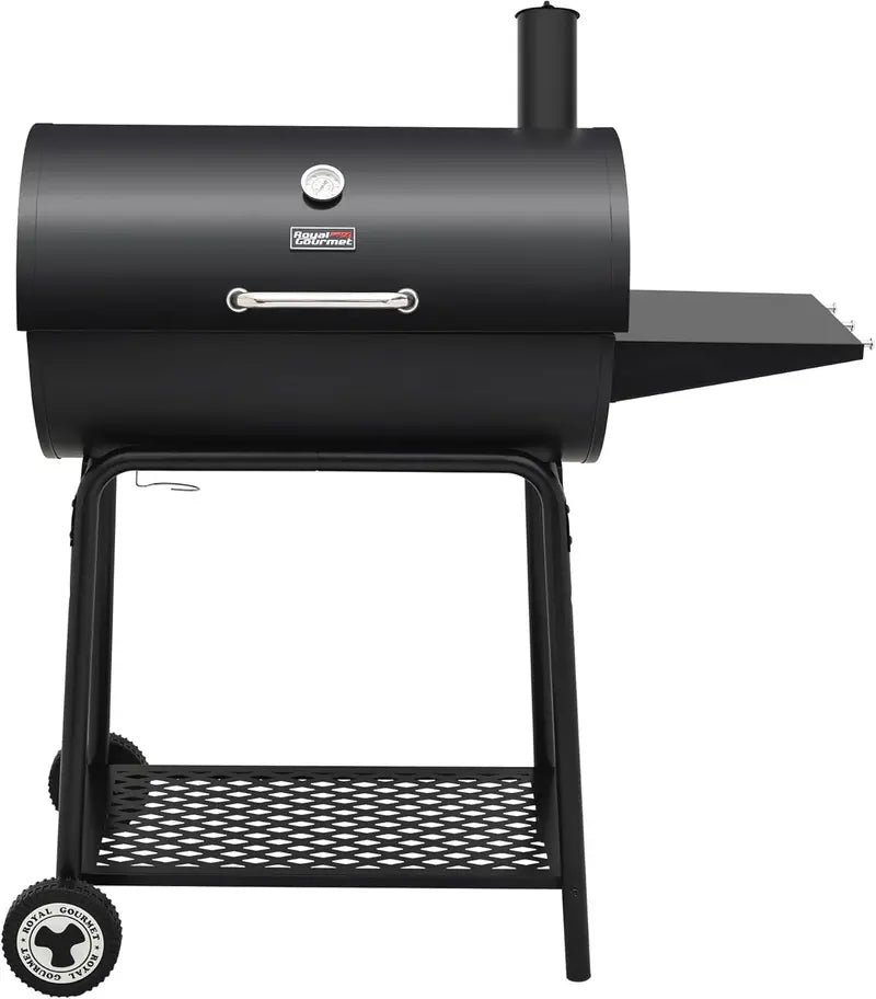 Royal Gourmet CC1830 30-Inch Barrel Charcoal Grill with Side Table – 627 Sq. In. Outdoor BBQ for Backyard Entertaining and Patio Use