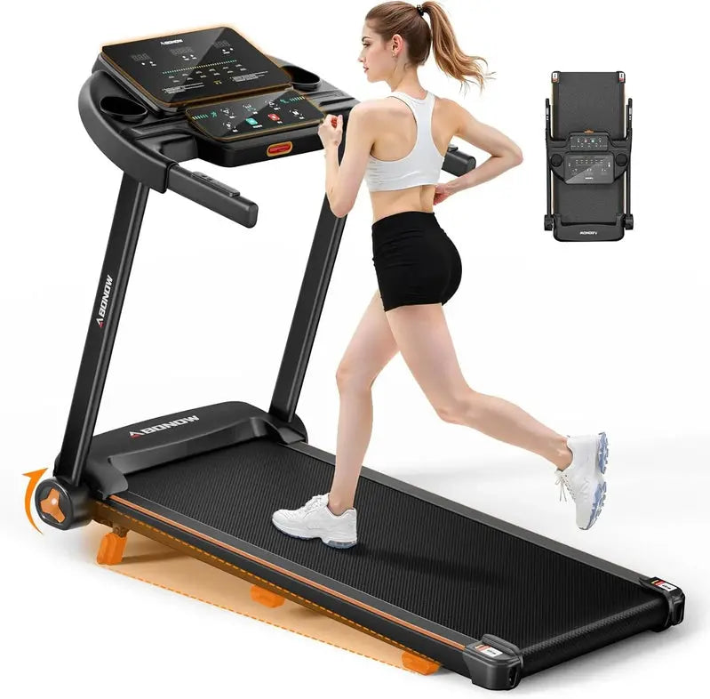 Foldable Home Treadmill with Adjustable Incline – Dual LED Display & Office-Friendly Design