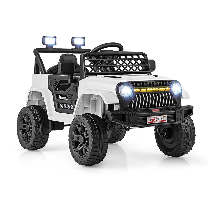 12V Kids Ride On Truck Car, Battery Powered Electric Vehicle with Parental Remote, LED Lights & Music Player for Boys & Girls Aged 3+
