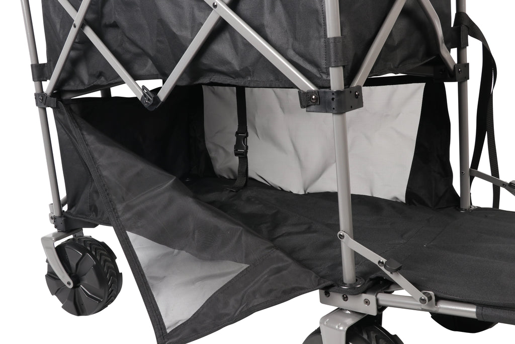 Ozark Trail Double Decker Folding Wagon with Extension Handle, Black