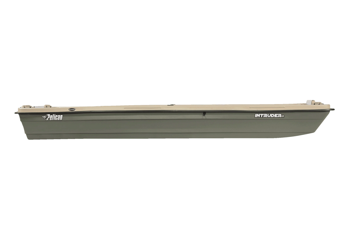 Pelican - Boat Intruder 12 - Jon Fishing Boat - 12 Ft. - Great for Hunting/Fishing, Khaki/Beige