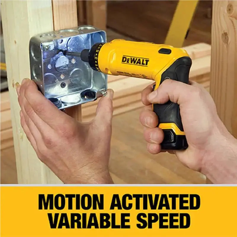 DEWALT 8V MAX Gyroscopic Cordless Screwdriver – Adjustable Grip Kit with 2 Batteries & Charger