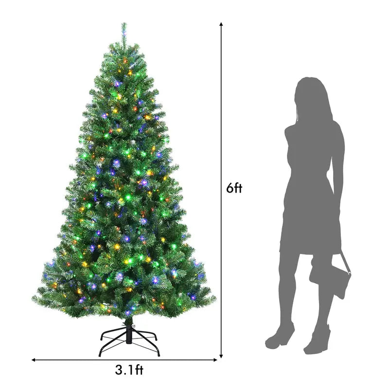 Remote-Controlled Hinged Artificial Christmas Tree for Residential or Commercial Spaces