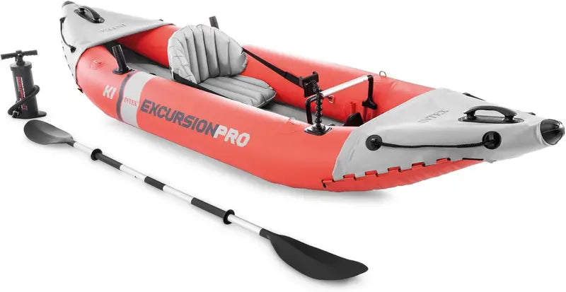 Intex Excursion Pro K2 Inflatable Kayak Bundle – 86″ Paddles & High-Output Pump Included