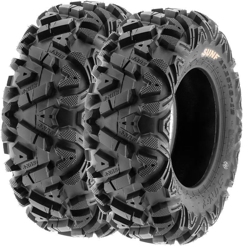 Set of 4 All-Terrain ATV/UTV Tires – 25×8-12 Front & 25×10-12 Rear, A033 Pattern, 6-Ply Tubeless for Off-Road Performance